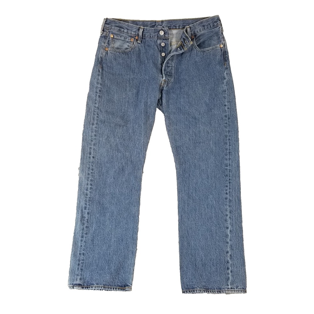 Levi's 501 jeans men's 36x30 original button fly straight blue denim pants retro